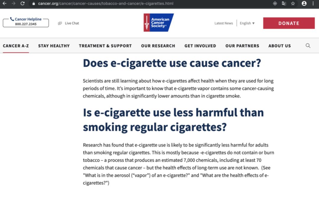 tac：电子烟“致癌”？美国癌症协会：危害显著低于普通香烟-区块链315