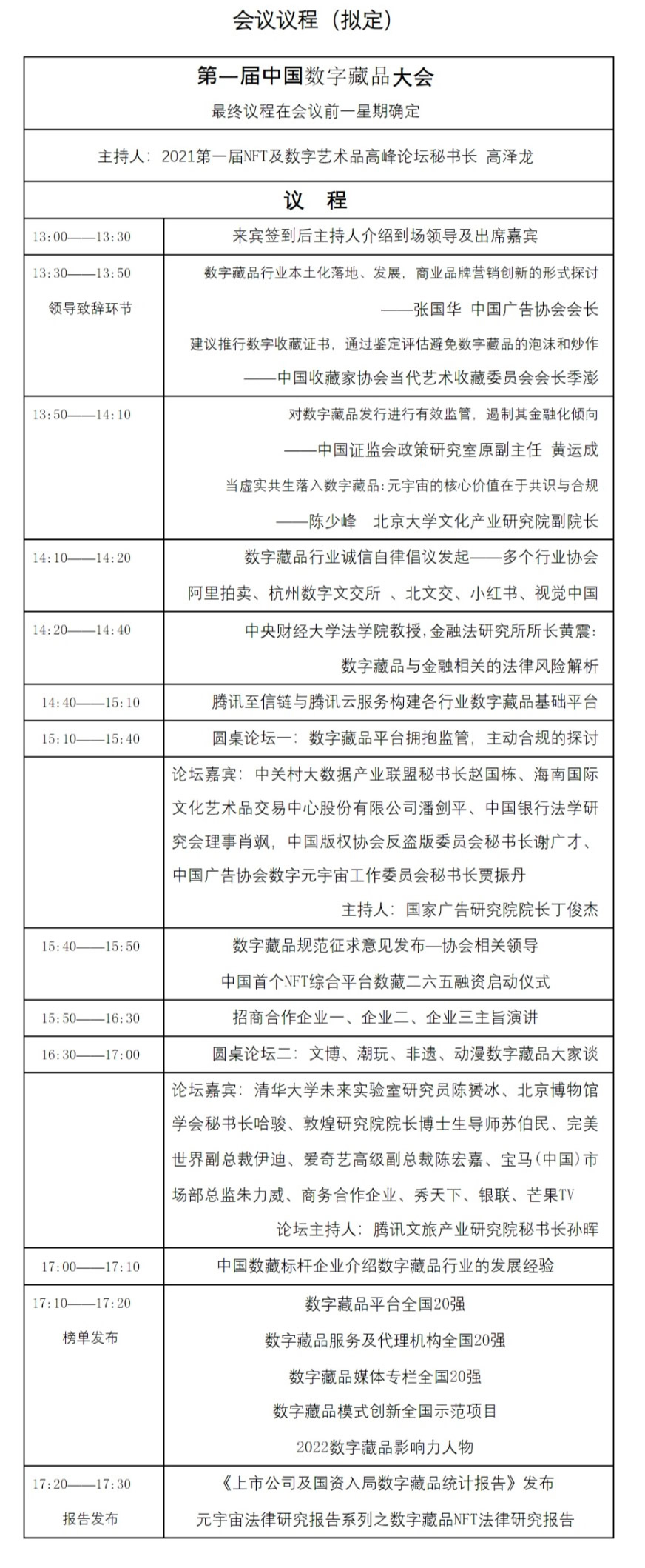 数字藏品平台全国二十强评选启动 第一届中国数字藏品大会发布