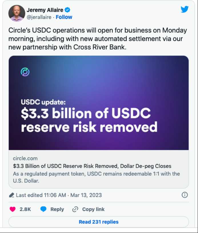 USDC的“脱锚”是稳定币稳定性的终结吗？