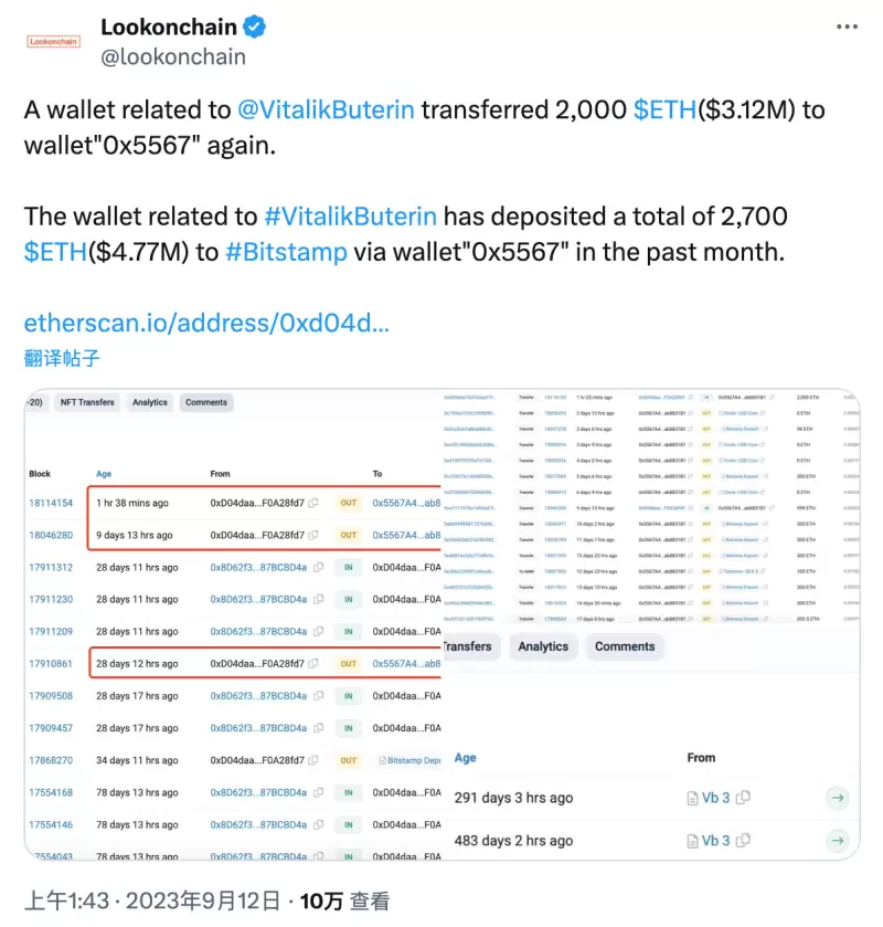 世链新闻 | V神和以太坊基金会的抛售引发ETH暴跌，市场逃顶的迹象？